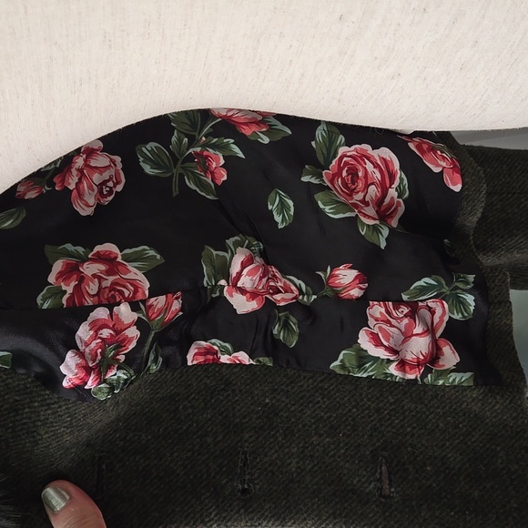 Collectif Molly Vintage Jacket W/ Fur Collar, In Olive Green, NWT - Picture 14 of 15